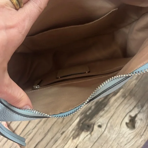 Coach Jules Pebbled Leather Shoulder Hobo in Light Blue - Picture 4 of 13